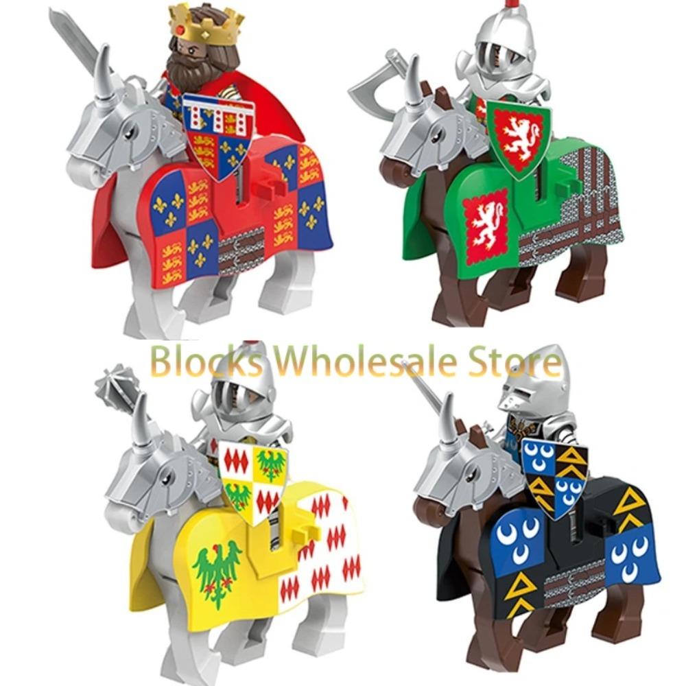 Figuras de Soldados de Castelo Militar Medieval Blocos de Construção Roma Cavaleiro Leão Arma Guerreiro Espada Infantaria Capacete Modelo Tijolos Brinquedos