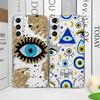Щасливе Око Синій Принт Злого Ока Чохол для Телефону для Samsung Galaxy A14 A16 A55 A54 A36 A53 A13 A15 A25 A52 5G Прозорі М'які Чохли Fundas