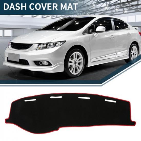 Dashboard Dash Cover Mat Pad for Honda Civic 2001-2005 Protector Pad Black Red