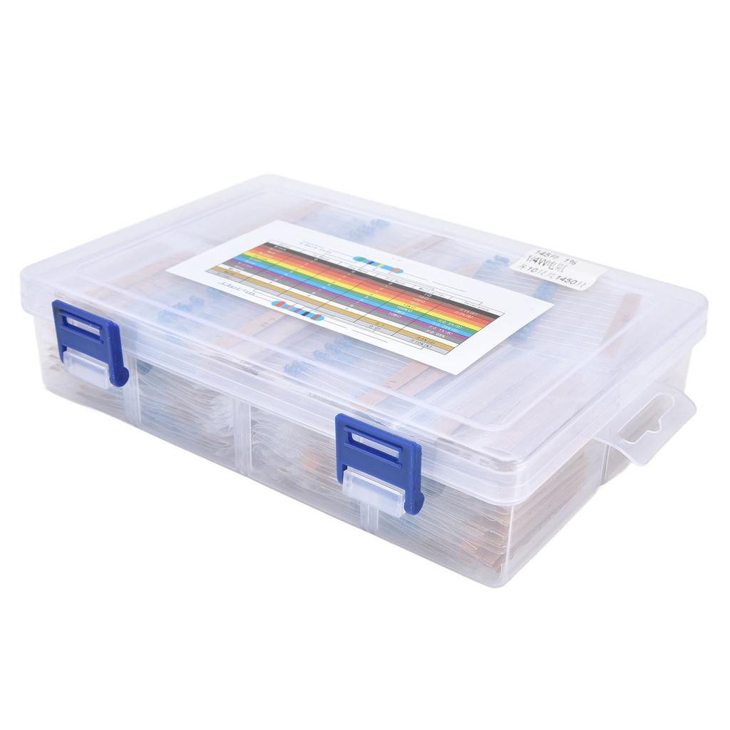1450Pcs Metal Film Resistor Kit 145 Values Assortment 1 1M Ohm  1 4W for DIY Experiments