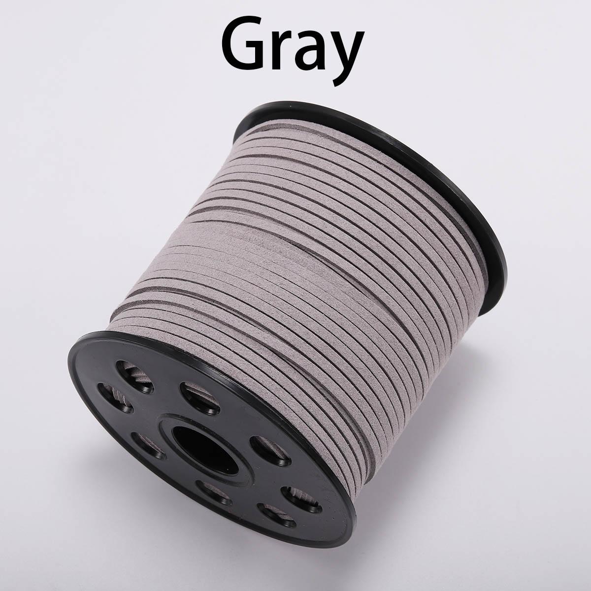 

5/10/20m 2.5*1.2mm 1Rope Flat Faux Suede Braided Cord Velvet Leather Handmade String For DIY Jewelry Making Needlework Supplies 2.5mm x 5M серый