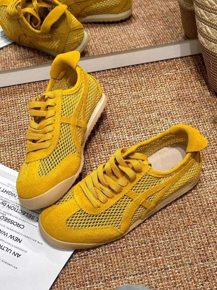 Leather casual sports flat bottom running thick baseplate shoes summer thin single net soft sole mesh Forrest Gump training shoes women