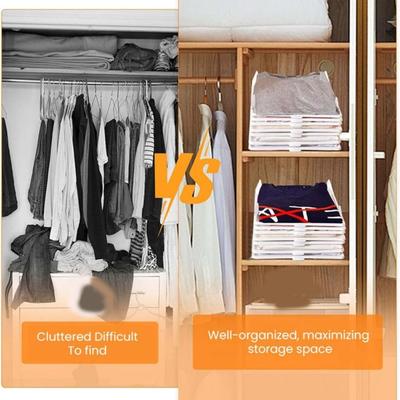 3 Peças Placa Dobrável Preguiçosa Empilhável Sem Amassados Respirável Organizador de Camisetas Placa Dobrável Organizador de Roupas Organização de Guarda-Roupa