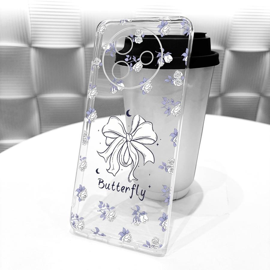 For Vivo Y300i Y39 5G Case V2443 Cover Clear Bow Painted Silicone Soft Back Case For VivoY39 Y300i transparent Protective Shell