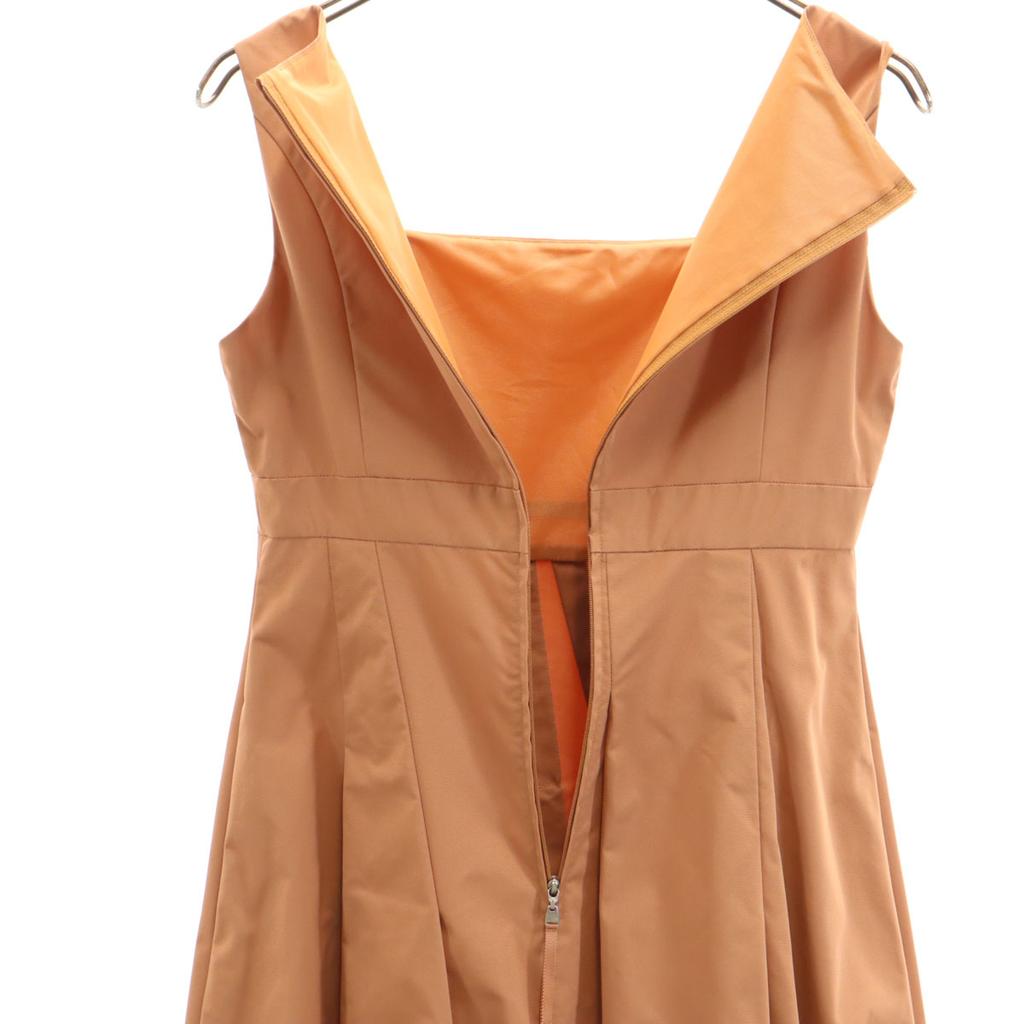 FOXEY NEW YORK Made In Japan No Sleeve One Piece 40 Orange Brown Women Used