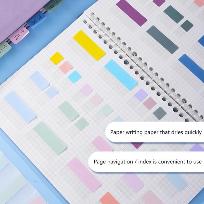 Colored PET Label 30/60/120Pcs Repositionable Writable Adhesive PET Note Page Marker for Notebook Planner Binder Folder