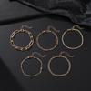 New Combination Bracelet, Stylish and Simple Gold Adjustable 5-piece Set Bracelet Jewelry Direct Sales
