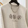 Women's Round Neck Long Sleeve Fleece Sweatshirt