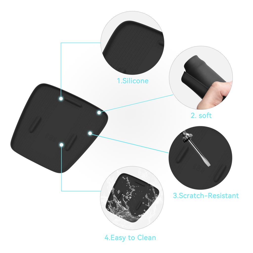 Smabee for Geely EX2/Proton e.MAS5 2024-2026 Car Silicone Wireless Charging Anti Slip Pad Mobile Mat Accessories Black