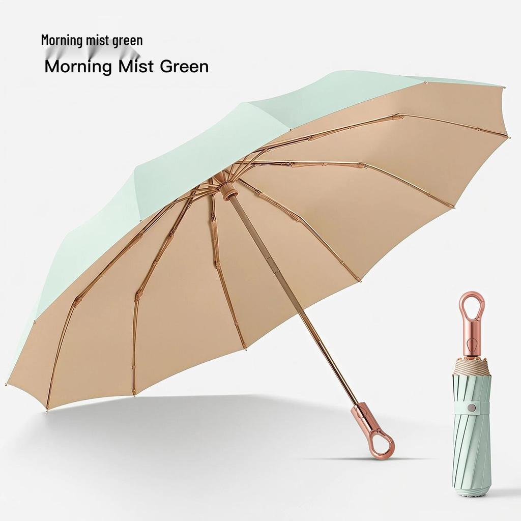 Xiaohongshu Bestseller: Oversized Chinese-Style Folding Umbrella for Sun and Rain (Women's Sun Protection, Thickened Color Gel Print)