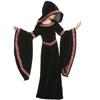 Pinse Europe Medieval Halloween Costume for Girls, Black Fitted Pattern, Children's Theatrical Stage Wear