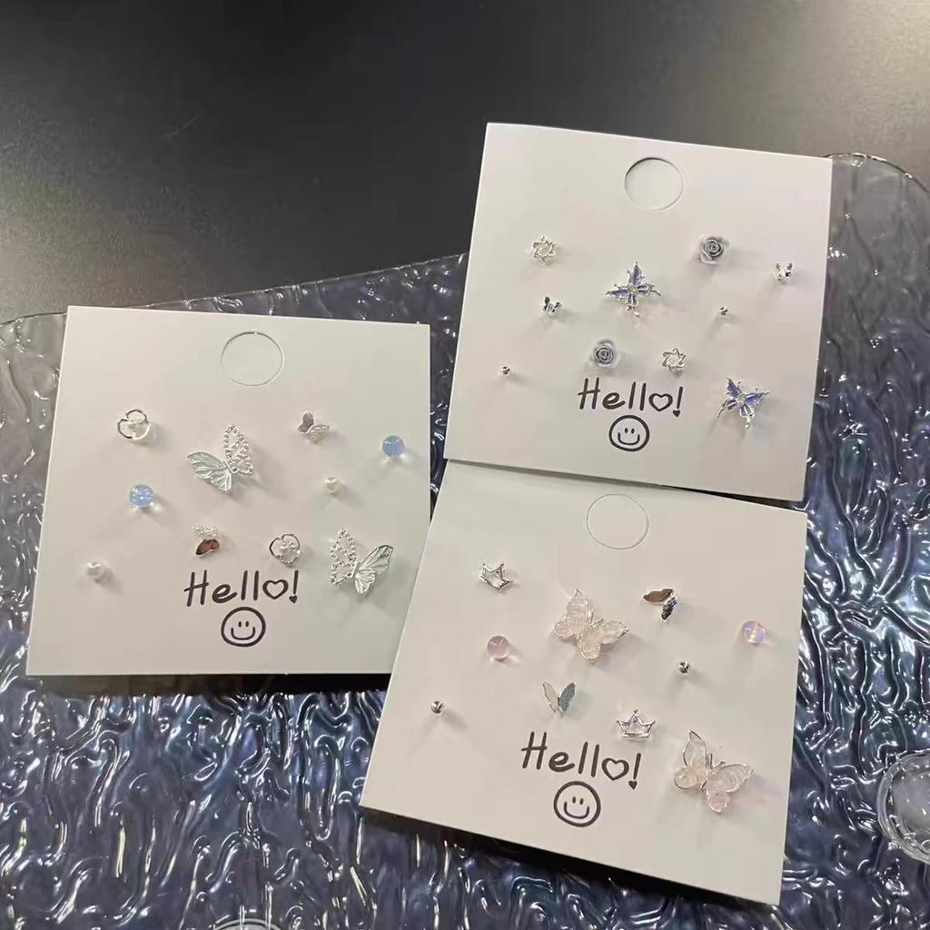 "Charming Silver Needle Butterfly Earrings - Delicate, Exquisite, and Fresh Design"