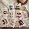 Cartoon Embroidery Children's Hairpin Cute Mushroom Girl Bangs Side Clip Hairpin Hair Clip Kids Hair Accessories Headwear
