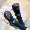 Autumn Soft Girl Big Head Leather Shoes Japanese Round Head Female Student Versatile Doll Shoes Flat Bottom College Style JK Shoes Uniform