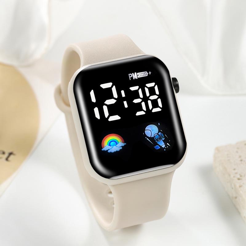 

Светодиодные цифровые часы «Астронавт» для мужчин, женщин и студентов - Модный, простой, стильный дизайн 23x2 грязно-белый