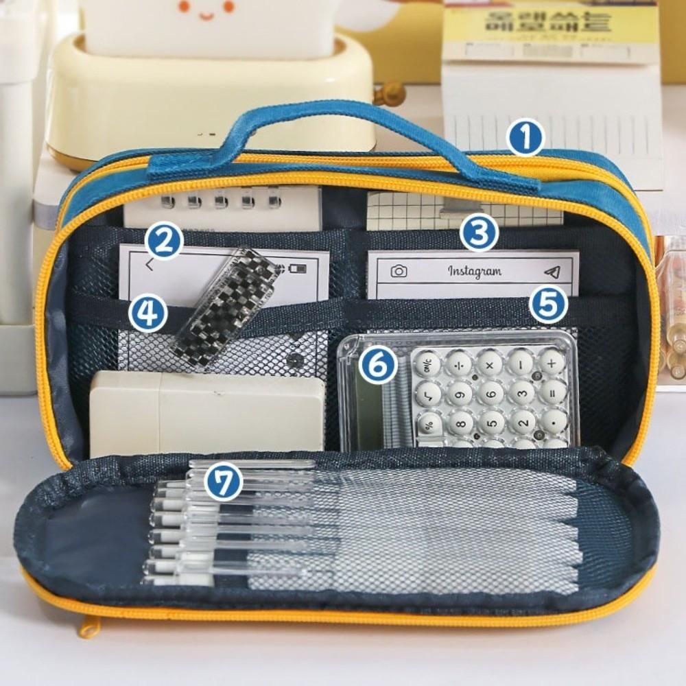 Multi Layer Pencil Case Zipper Stationery Storage Bag Simple Pencil Pouch  Kids Children