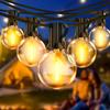 Solar String Lights Outdoor G40 Patio Lights with LED Shatterproof Bulbs,Weatherproof Hanging Lights for Garden Backyard Bistro