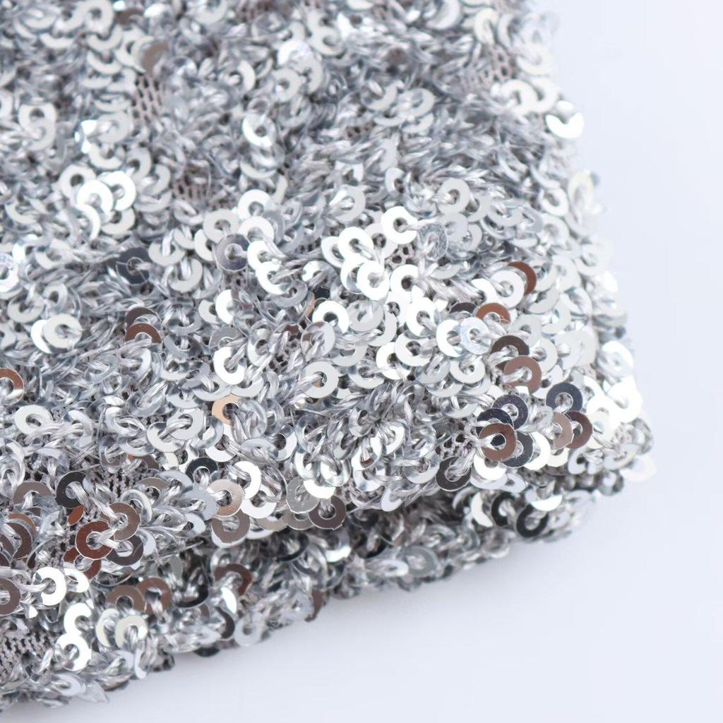 2024 Winter European & American Round Neck Sequin Long Sleeve Dress - Elegant & Simple Fashion for Women