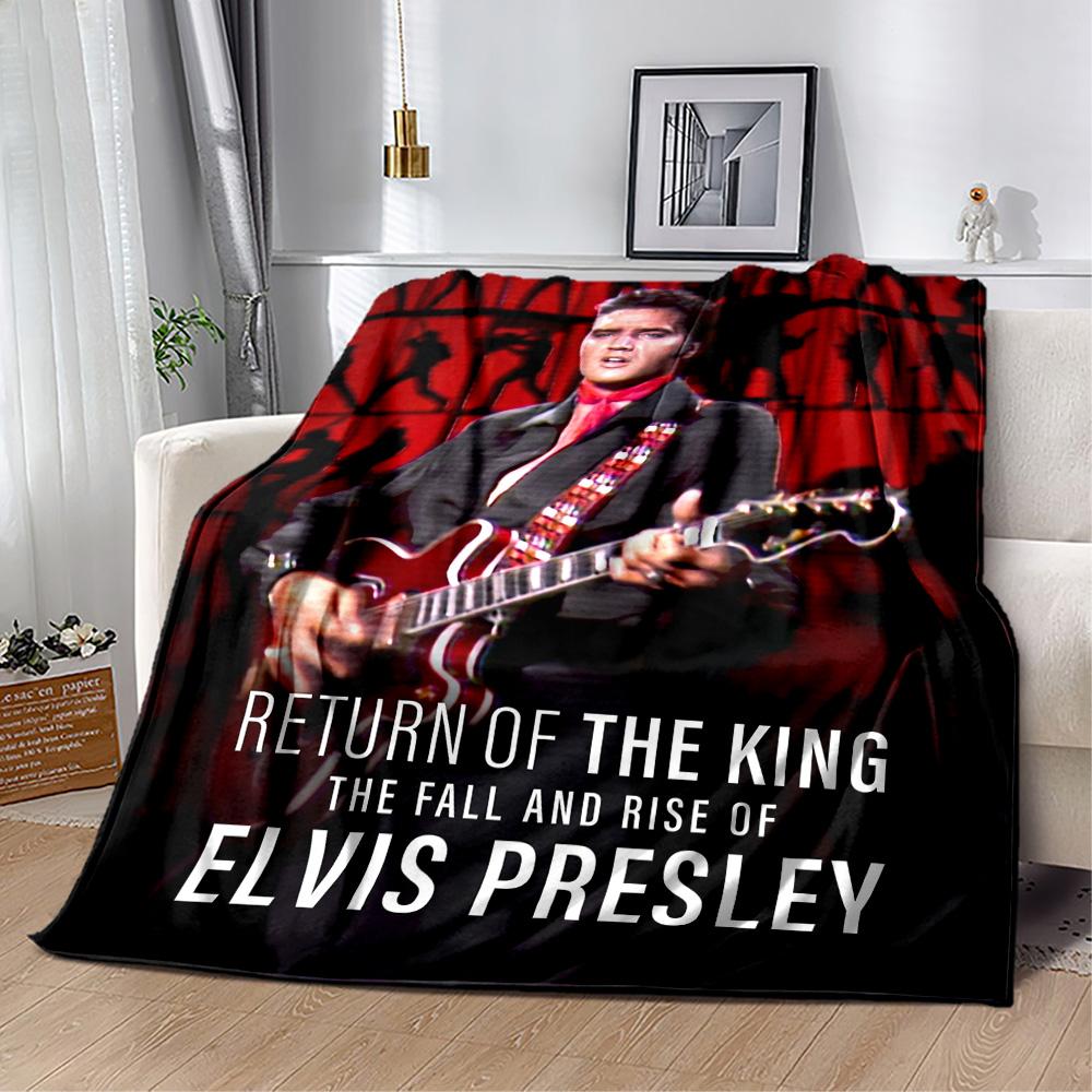 Elvis Presley's Musical Journey Blanket Durable Comfort Great for Livingroom Picnics Chair for All Occasions Playful Design
