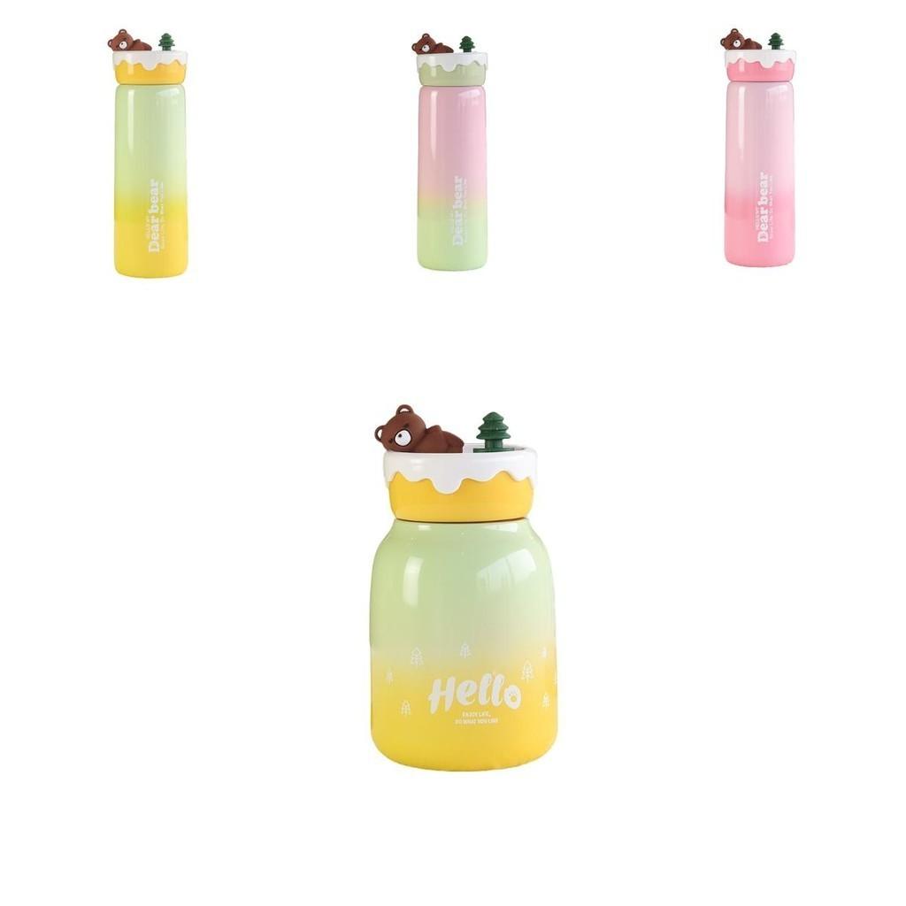Cute Lazy Bear 304 Stainless Steel Insulated Cup Large Capacity Bouncing Cup With Straw
