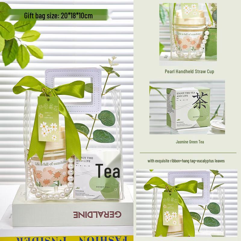 Pearl Glass Cup & Jasmine Tea Gift Set Package Twenty-Eight