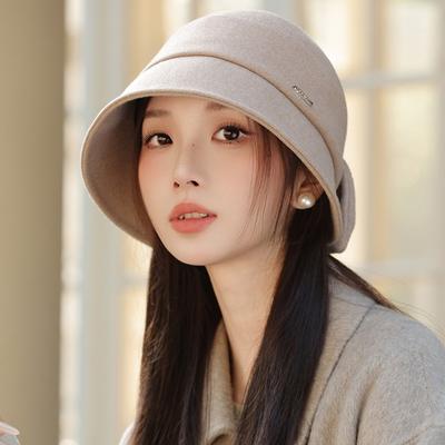 New Women's Autumn and Winter Woolen Bucket Hat Basin Hat