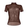 Women's Solid Color  Mesh Short Sleeved Half High Neck Base Small Shirt Top Small Shirt Top