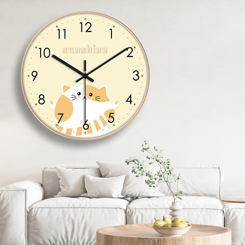 Cartoon Children's Creative Clock, Simple Wall Clock, Living Room Bedroom Wall, No Punching Hanging
