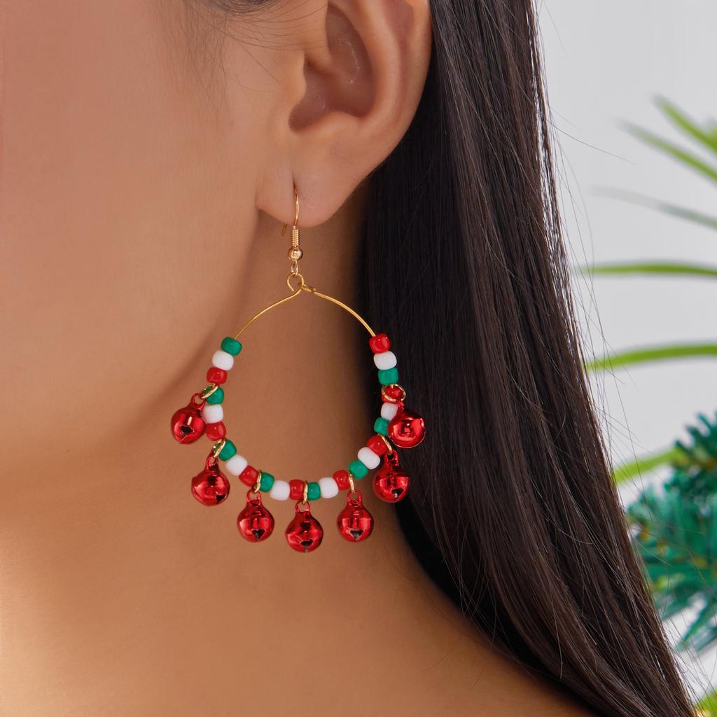 Snowman Christmas Tree Fashion Earrings for Women Xmas Shiny Exquisite Fur Ball Festival New Year Jewelry Party Gifts