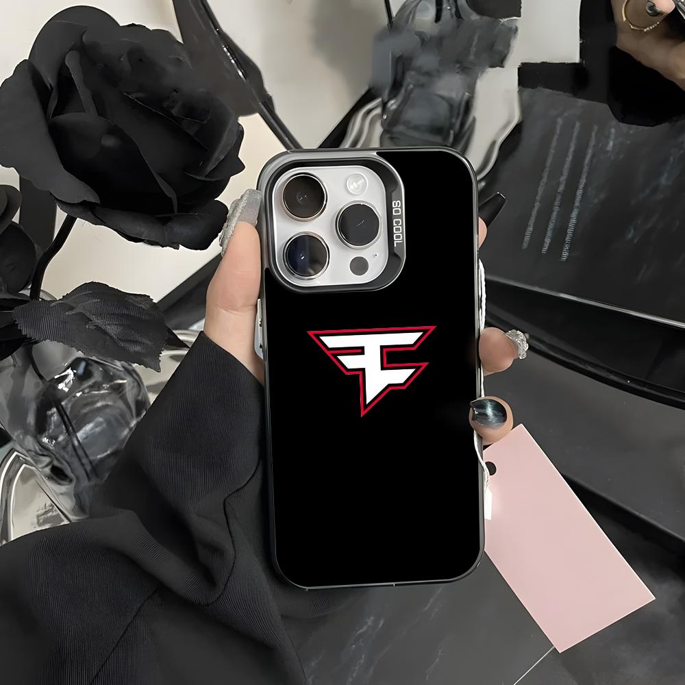 C-CSGO Team G2 F-Faze Spirit Phone Case For iPhone 16 13 15 14 12 11 Pro Max Grey Black Matte Laser Metallic Aurora Funda