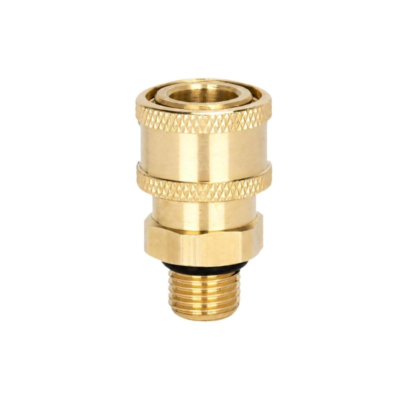 Copper Pressure Washer Adapter with Threaded Coupler Design for Hoses and Matching Cleaning Equipment Fittings