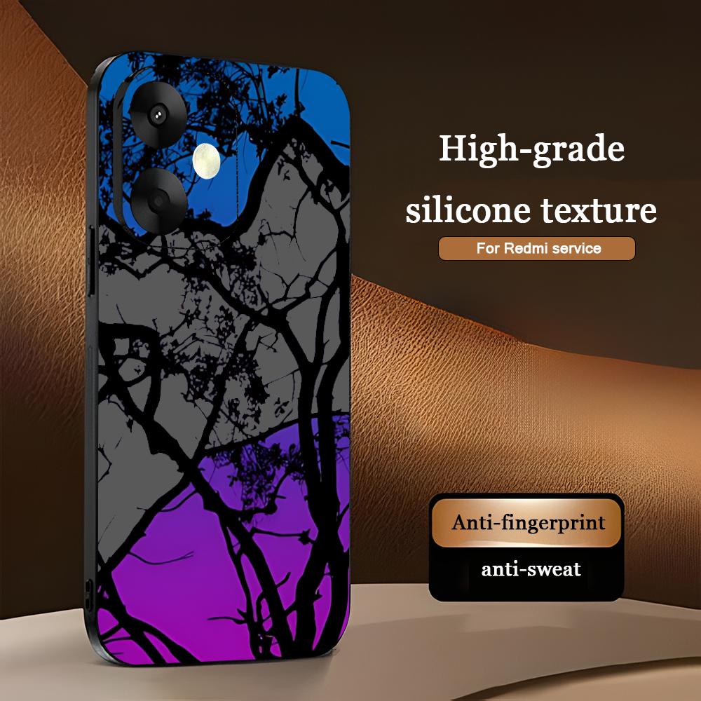 Tree design Beautiful Hot Phone Case For Xiaomi Redmi 14C 13C 12C Note14 13 12 11 10 Pro Plus S Soft Black Phone Cover