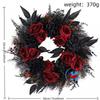 Halloween Wreath Decor Front Door Hallway Plastic Ghost House Theme Party Decoration With LED Lights