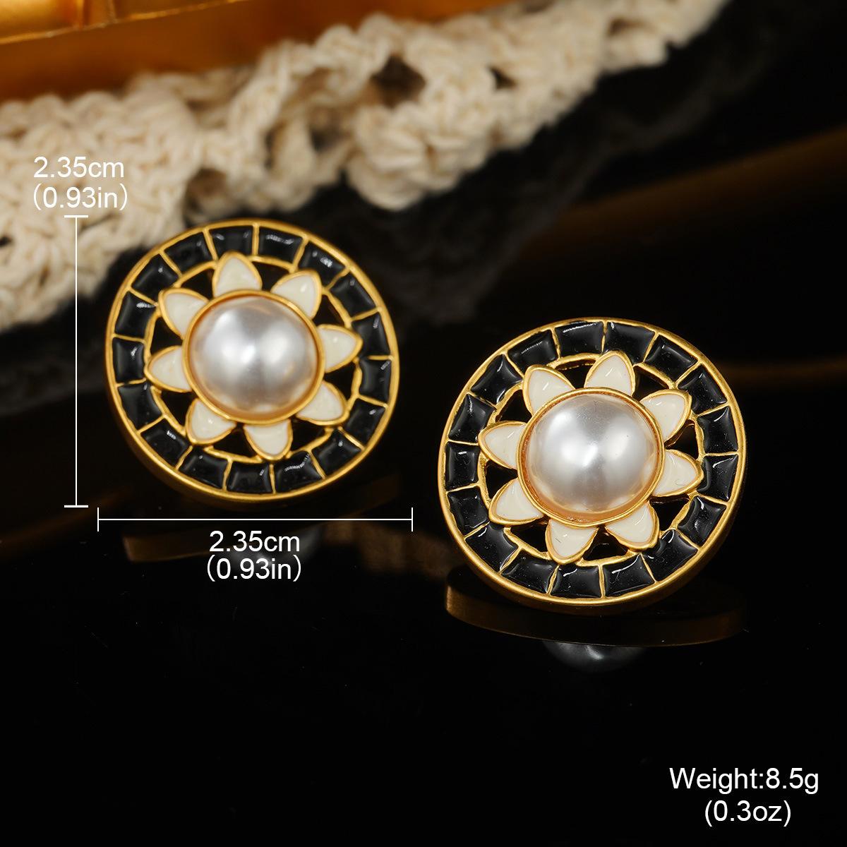 Винтажные нишевые серьги-гвоздики с цветами жемчуг премиум бахрома придворный стиль цветные серьги средневековые винтажные серьги женские