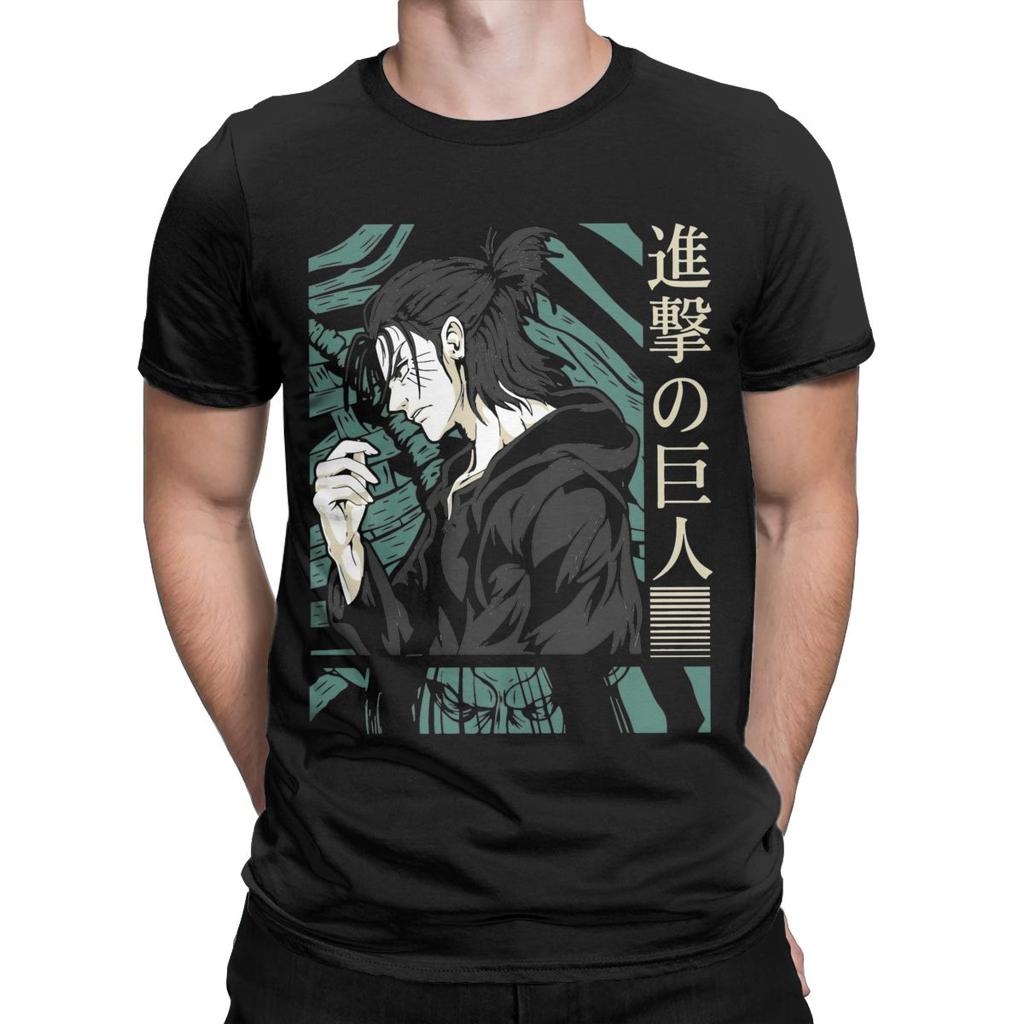 Humorvolle Hoffnung der Menschheit Eren Jeager Yeager AOT Anime T-Shirts Herren 100% Baumwolle T-Shirts Kurzarm T-Shirt Übergröße