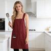 Kitchen Apron Waterproof Cooking Apron with 2 Large Pockets Adjustable Lace-Up Design Oil And Water-Repellent Unisex Apron for Cooking And Outdoor