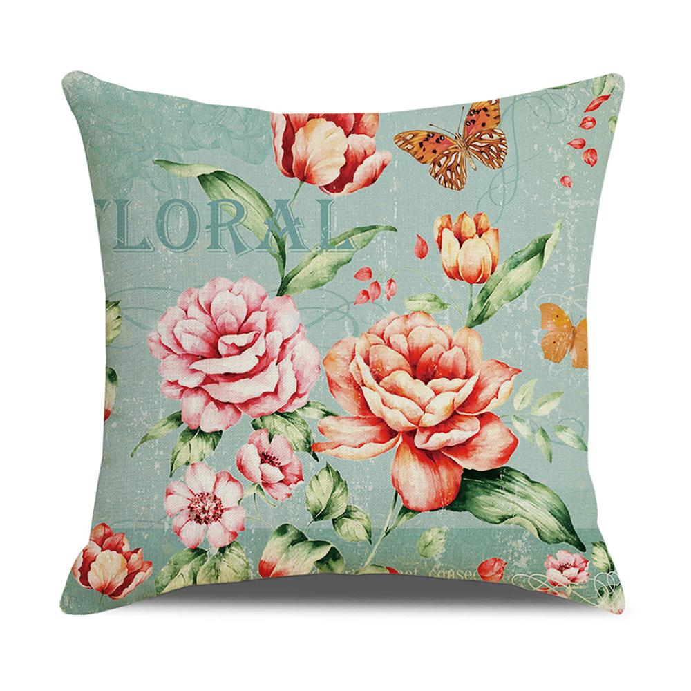 New Home Soft Furnishings Retro Butterfly Newspaper Linen Sofa Office Pillow Cover Cushion Cover