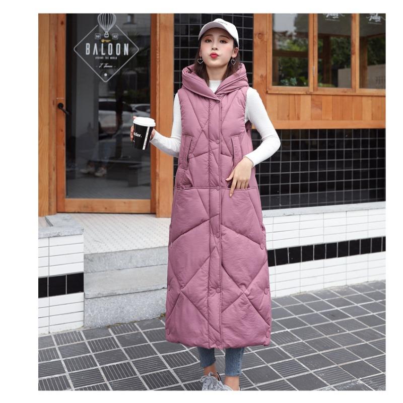 

Пуховый жилет женский средней длины и длинный 2 осень и зима новый средней длины утолщенный жилет куртка тренд выше колена партия XL