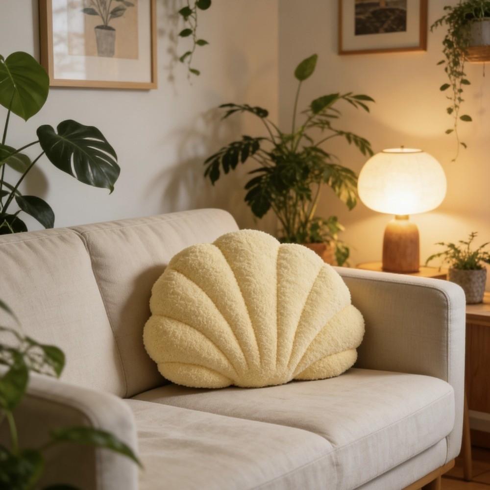 Seashell Sofa Cushion Solid Color Office Decor Pillow Modern Throw Pillow