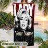 Lady Gaga Strandtuch, Personalisierter Benutzerdefinierter Name Text, Schnelltrocknendes Großes Saugfähiges Handtuch Für Strand Pool