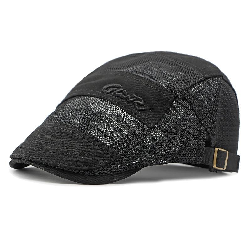 New Men Mesh Berets Visor Hats Summer Fashion Vintage Flat Caps Casual Cotton Adjustable Sun Hat Beret For Men'S