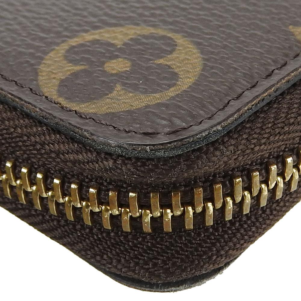 Used LOUIS VUITTON Purse Portefeuille Clemence M61298 Monogram Rose Valerie Brown Zip Around