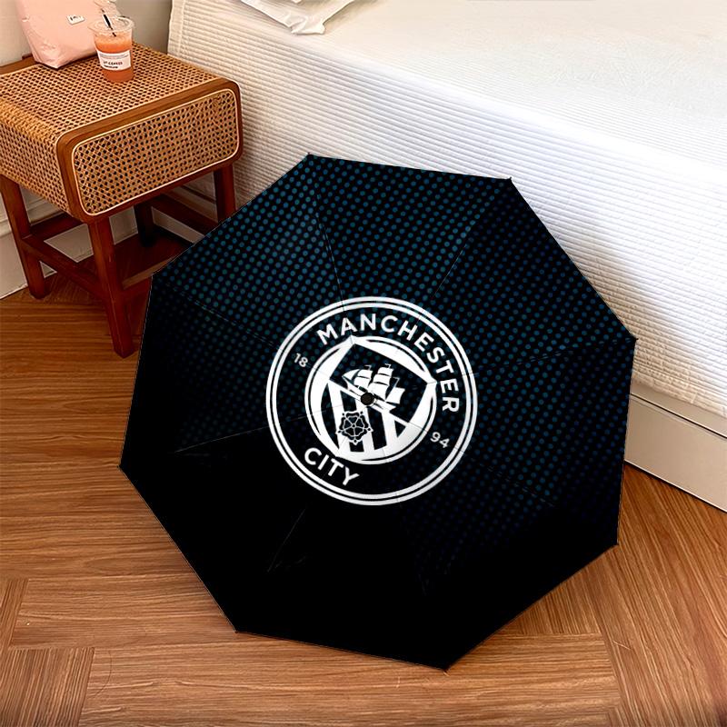 Manchester City Football Club2pattern, automatic folding umbrella, portable and foldable design, 8 ribs, a Christmas or birthday gift.