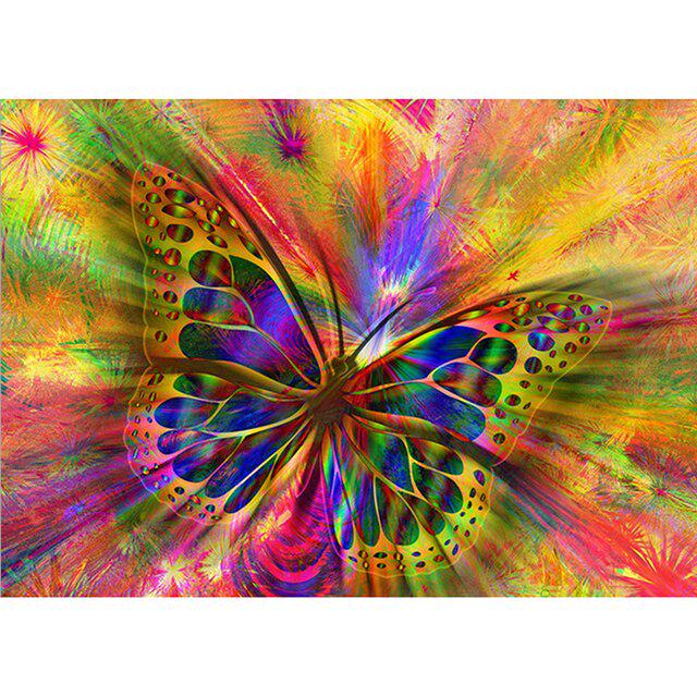 DIY 5D Diamant Malerei Schmetterling Blume voller runder Strass Tier Mosaik Kreuzstich