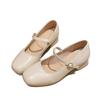 Soft Leather French Mary Jane Shoes Women's 2025 Autumn New Square Heel Single Shoes Fashion with Skirt Square Head Medium Heel Small Leather Shoes
