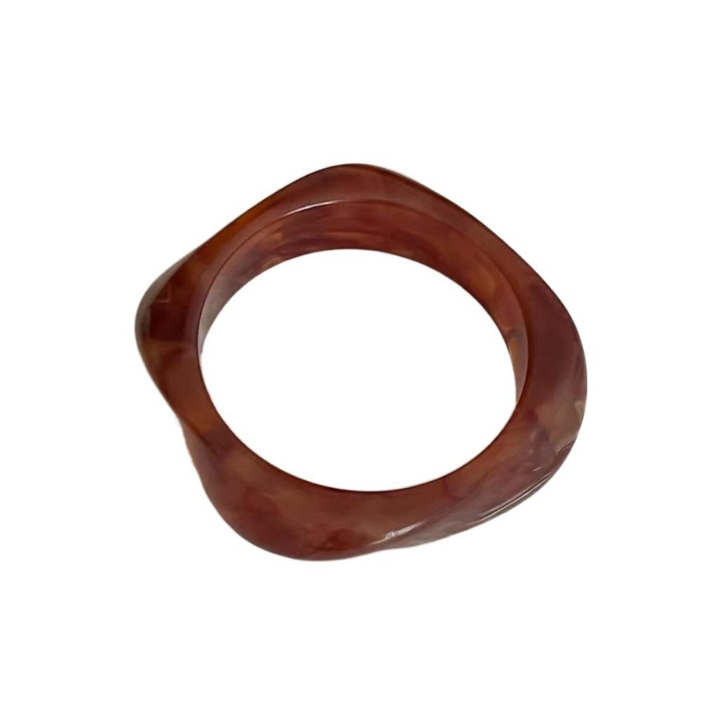 Bohemian Acrylic Bangle Smudging Retro  Hand Ring Creative Irregular Wide Bracelet  Gift
