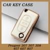Fashion TPU Car Key Case Cover For Peugeot 207 307 308 407 607 807 Protected Keychain Fob
