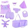 43CM Silikon-Schnullerpuppen-Kleidungsset für 18-Zoll American Girl Puppen mit Stubenwagen