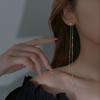New 925 Silver Dense Snake Bone Long Tassel Earrings Women's Simple Golden Silver Color Earrings Party Fine Jewelry Wedding Gift