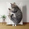 Ultra Soft Pink Flannel Blanket Cute Kitten Butterfly Print All Season Throw Camping Travel Machine Washable Family Gift